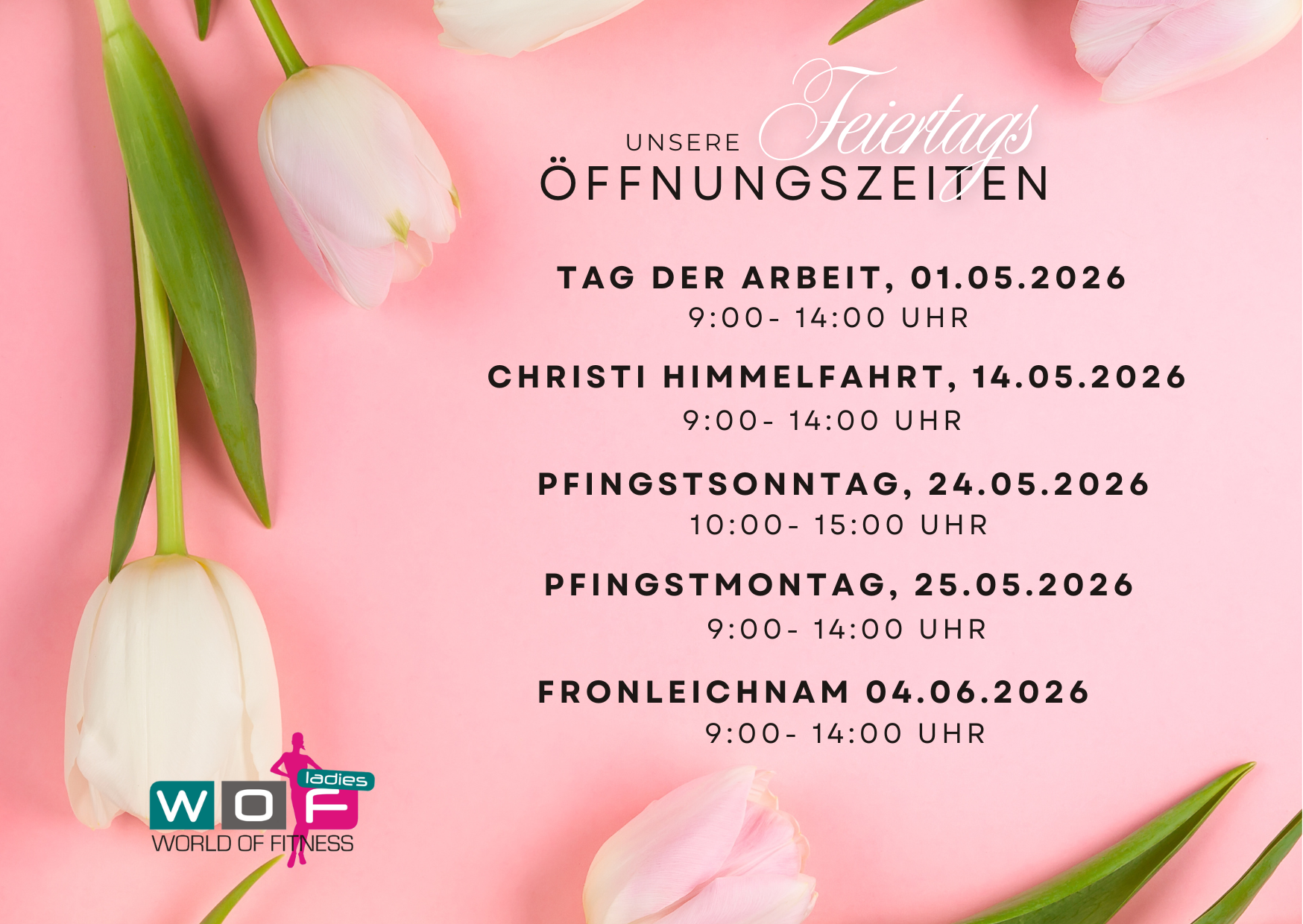 Unsere Öffnungszeiten über die Feiertage